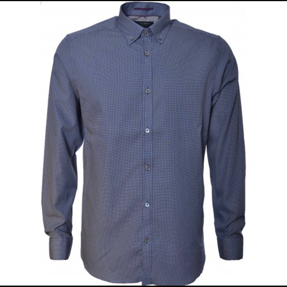 TED BAKER LONDON  Navy Blue Jerrys Cross Hatch